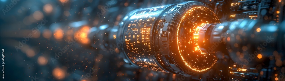 Poster futuristic robots competing in data analytics