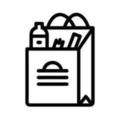 Obraz premium Paper Bag Icon Representing Grocery Shopping Bag and Eco-Friendly Packaging