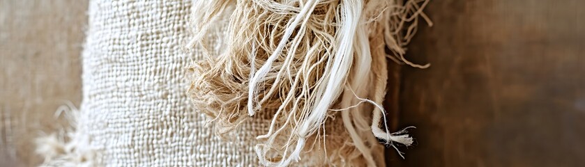 Fototapeta premium Closeup view of a textured natural fabric.