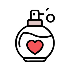 Obraz premium Perfume Bottle with Heart Icon Representing Romantic Fragrance and Love
