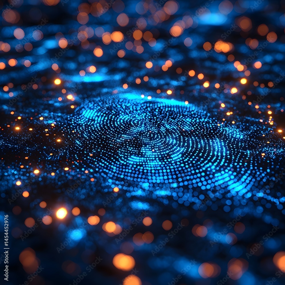Wall mural cybernetic fingerprint scanning into a secure digital system