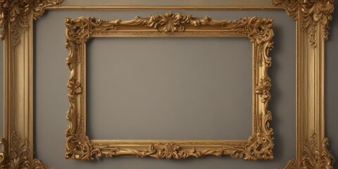 Ornate gold scroll frame, baroque style, vintage  ,  metallic,  royal