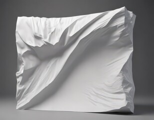 Obraz premium A severely creased white poster shows prominent folds and wear, a textured surface , rough, deformed, uneven