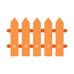Picket Fence Icon Representing Home Garden Boundary and Outdoor Landscaping