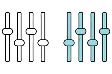 Several equalizer controls on a white backdrop show different slider placements, and background is transparent