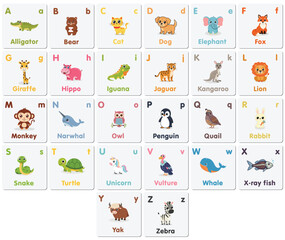 Colorful Animal Alphabet for Kids