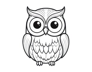 Fototapeta premium Cute Line Art Owl
