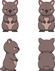 Cute wombat vector illustration for t-shirt printing and craft projects design ideas 