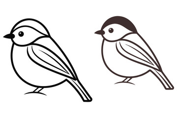 Two minimalistic bird icons showcase simple elegance with clean lines on a white background