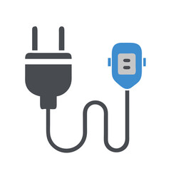 Obraz premium Power Plug Connected to Outlet Icon Representing Electrical Connection and Energy Supply