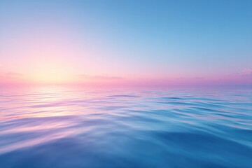 Fototapeta premium serene view of vast ocean at dawn or dusk with minimalistic elements and ample copy space