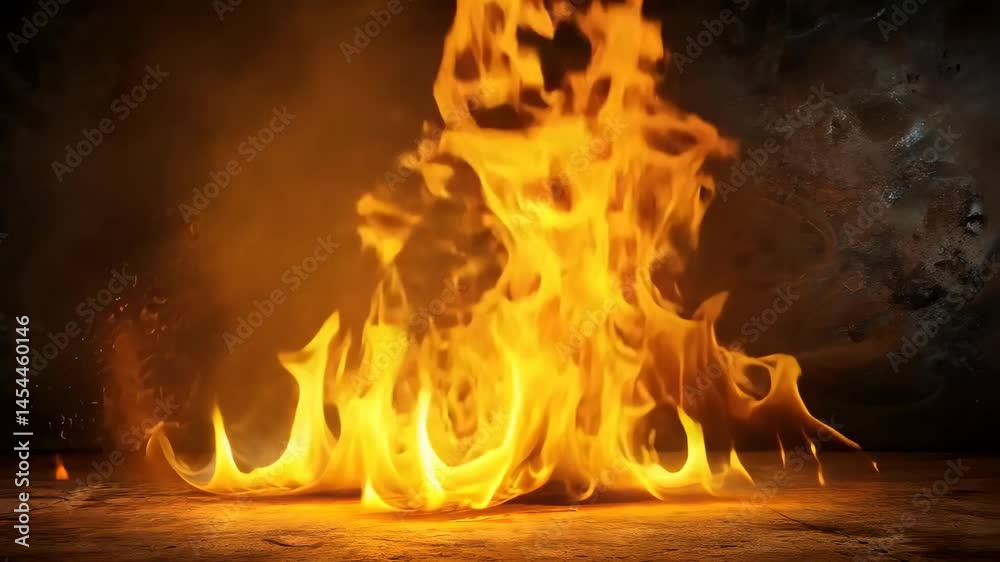 Aufkleber mesmerizing flames dance and flicker, creating an inferno of heat and light against a dark backdrop.