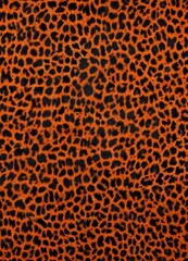 Vibrant orange & black leopard print seamless texture, textile, decor