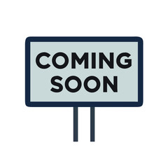 Road Sign with &ldquo;Coming Soon&rdquo; Text Icon Representing Upcoming Development or Future Event Alert