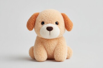 Obraz premium single plush dog toy isolated on pristine white background offering ample copy space