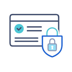 Fototapeta premium Secure Credit Card Payment Icon Representing Protected Transaction and Financial Data Security