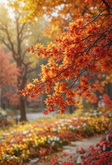 Close-up of vibrant autumn blooms, blurred background, detail, flowers, focus