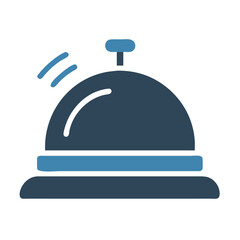 Fototapeta premium Service Bell Icon Representing Reception Desk Assistance and Hospitality Alert