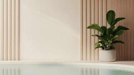 Luxury spa-inspired scene with natural elements for relaxation