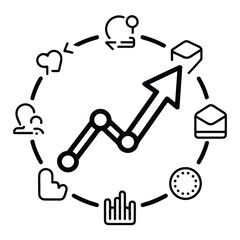 A silhouette of  Scalability line icon set vector on a white background
