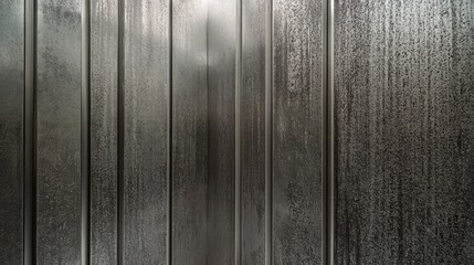 Close-up view of a dark gray metallic wall paneling.