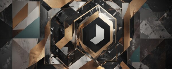 Abstract geometric photo collage, customizable image spaces  , background, design, illustration