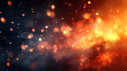 Obraz premium Abstract fiery background with glowing particles