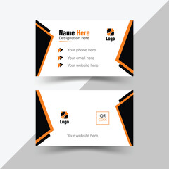 Modern, creative, and simple double-sided landscape orientation clean vector corporate business card template with stylish colour for business and personal use illustration design