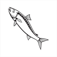 Fototapeta premium anchovy vector icon with a white background