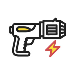 Taser Gun Icon Representing Non-Lethal Enforcement and Security Measures