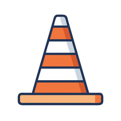Traffic Cone Icon Representing Road Work or Construction Zone Safety