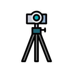 Tripod Camera Icon Representing Photography and Stable Camera Setup