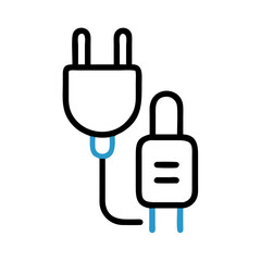 Obraz premium Two-Pin Plug Icon Representing Power Connection and Electrical Supply