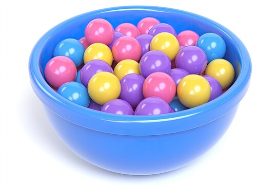 Colorful spheres in bowl