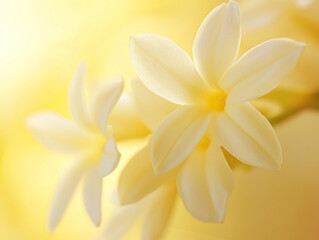 Obraz premium Soft Yellow Flowers Spring Bloom Delicate Petals Nature Closeup Floral Macro Photograp