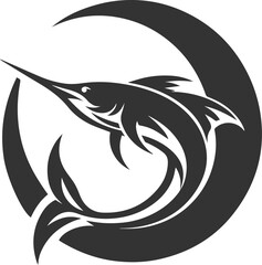Marlin fish silhouette vector