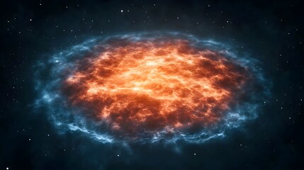 Fototapeta premium Vibrant cosmic nebula with glowing energy burst in deep space