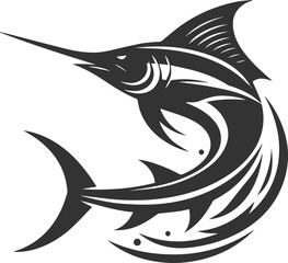 Marlin fish silhouette vector