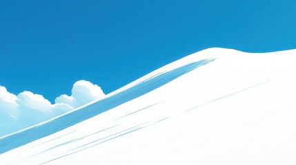 Serene White Hilltop Under a Vivid Blue Sky