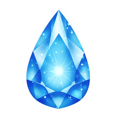 Luminous Blue Gemstone Gleaming with Galactic Starfield Interior on Black Backdrop: Modern Jewel Design, High-Resolution Vector Illustration, Luxury Aesthetic