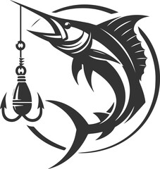 Marlin fish silhouette vector