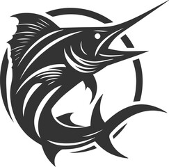 Marlin fish silhouette vector