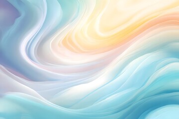 Soft Abstract Waves in Pastel Colors for Serene Background Design