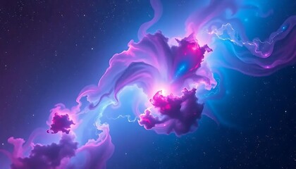 Glossy Liquid Nebula Flow
An abstract background of a glossy liquid nebula swirling in space, with viscous gas patterns in blue and pink and fluid dynamics details, perfect for sci-fi and artistic use