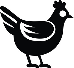 This is a cartoon vector illustration showing a hen and a chicken, common farm poultry