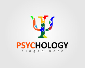 psychology vector illustration logo design puzzle concept for icon business company