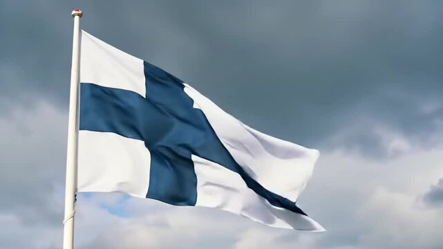 Waving Finnish Flag Motion Graphics
