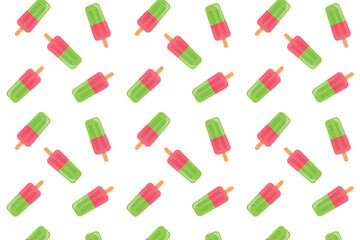 Seamless repeating pattern of ice creams. Design template for packaging, label.