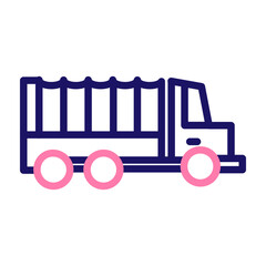 Truck Vector Line Two Colors Icon Design