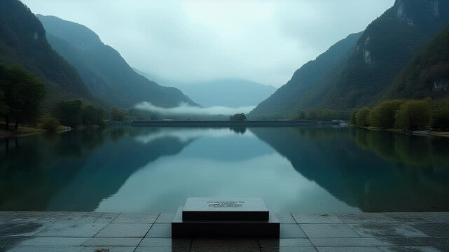 Large Concrete Barrier Structure in a Valley